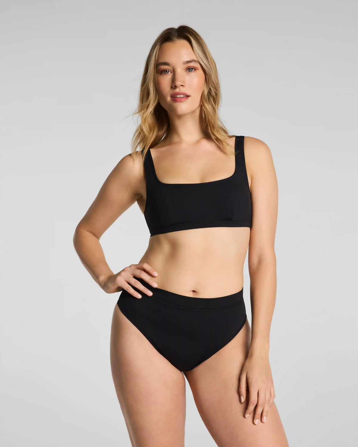 SPANXshape® Swim Scoop Neck Bikini Top | Very Black