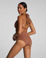 SPANXshape® Swim Halter Bikini Top | Caraway