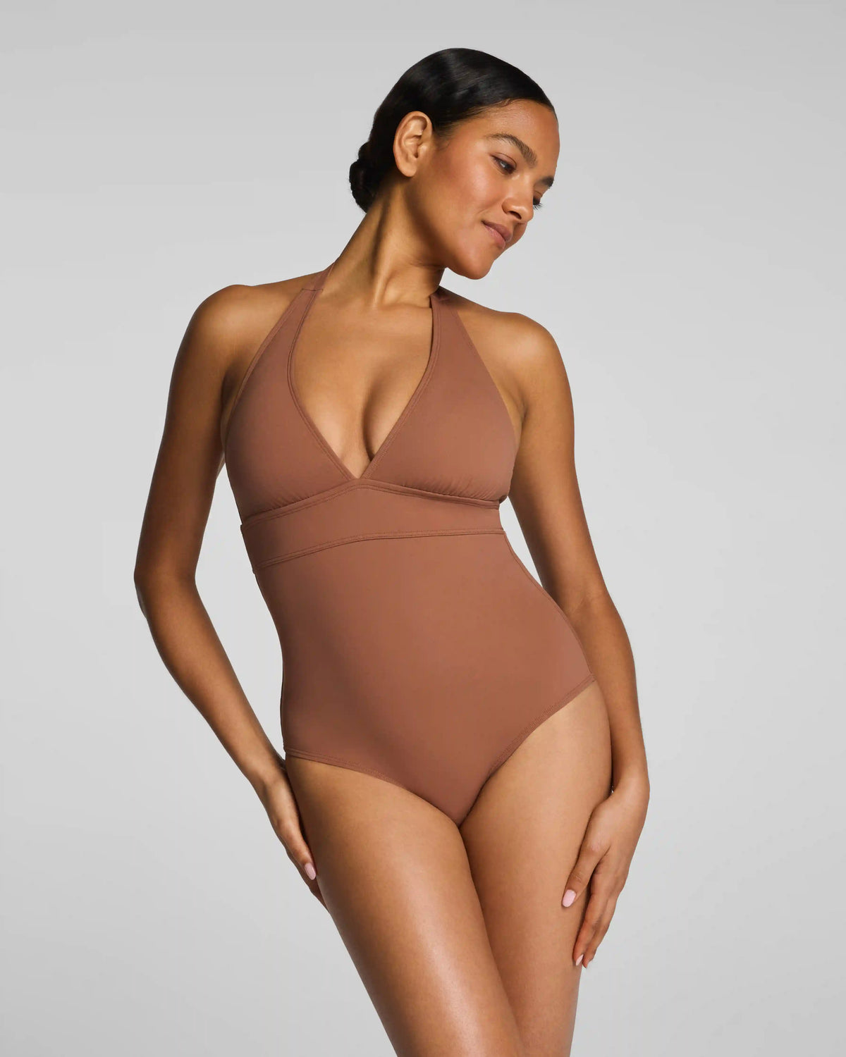 SPANXsculpt® Swim Halter One Piece | Caraway