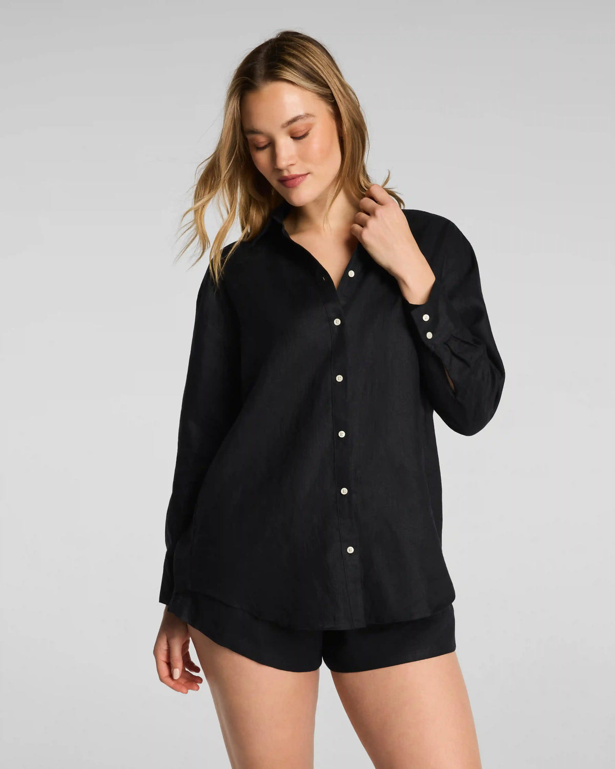 SPANX® Beach Button Down | Very Black